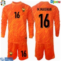 Francuska Mike Maignan #16 Golmanski Gostujuci Dres za djecu EP 2024 Dugi Rukav (+ Kratke hlače)